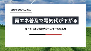 再エネ普及で電気代が下がる〜タイムセールの拡大