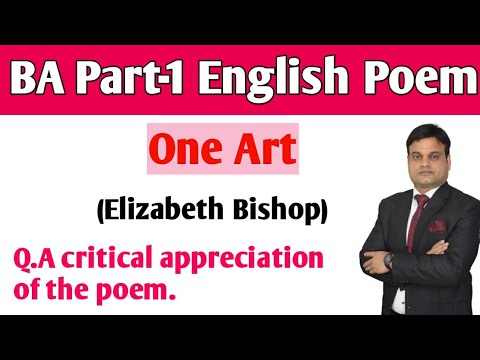 BA Part-1 English| Poem|One Art|Q.A Critical Appreciation Of The Poem ...