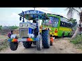 bus stuck in mud rescue by Swaraj tractor 744fe | Tractor and Tractor Videos | Come to Village