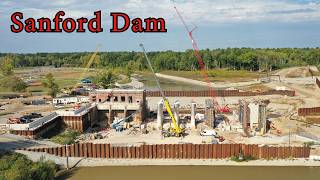 Sanford Dam Progress! - Powerhouse Work! Piers Poured! LLO Work! - Park Update - Drone -Dam Collapse