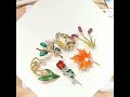 Best Gift Leaf Brooch Pin flower brooch crystal rhinestone brooch elegant accessories jewelry women