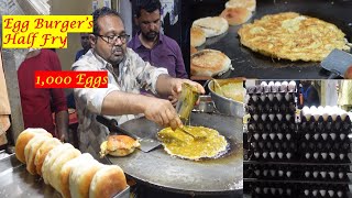 Celebrity Uncle Israel Ande Wala (Javeed Bhai) Omelette Pav Burger, Half Fry, Ragda \u0026Egg Fry Burger