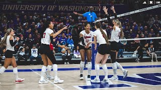 No. 2 Huskers Sweep Washington to finish perfect PNW series | Nebraska Volleyball Highlights