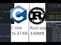 Why Hello World in Rust is 200 times bigger than in C, and why it isn't