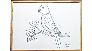 parrot drawing l तोता का चित्र l પોપટનું ચિત્ર l