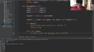 Username and Password validation in python [ 2 line of python code]