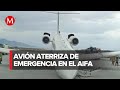 Así fue el aterrizaje de emergencia del avión de FGR en AIFA