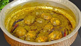 Lehsuni Anda Palak Gravy | Anda Palak Recipe Dhaba Style