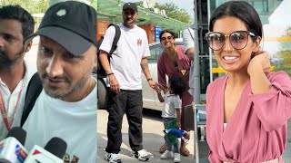 Harbhajan Singh with Family Spotted at Udaipur Airport after attending Parineeti Chopra Wedding 😍💖📸