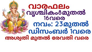 നവം: 23മുതൽ ഡിസംബർ 1വരെ, അശ്വതി മുതൽ രേവതി വരെയുളള വാരഫലം,#jpastrolife #astrology