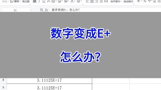 WPS Excel：数字变成E+ ，怎么办？ #wps #excel #办公技巧