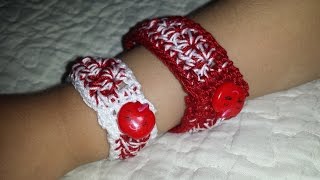 Bratara crosetata cu model steluta (martisor)