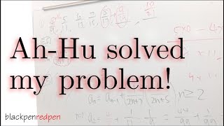 Ah-Hu solved my problem! (a story in my calc 2 class, no editing)