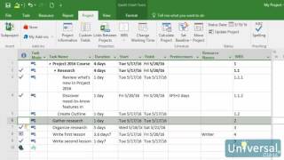 Lesson 14: Using Baselines - Microsoft Project 2016 Course | Universal Class