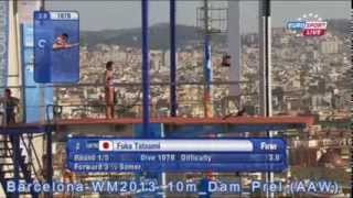 Barcelona 2013 WM Wasserspringen 10m Damen Preliminary (Simhopp, Diving)