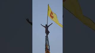 SRI JAGANNATH TEMPLE FLAG CHANGING. PURI TEMPLE FLAG CHANGING.