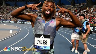 Noah Lyles conquers Olympic Champion Jacobs in epic Paris 100m clash | NBC Sports