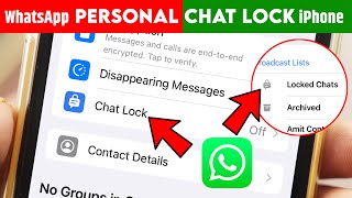 How to Lock Personal Chat in WhatsApp iOS/iPhone, WhatsApp Chat Lock in iPhone, How to Use Chat Lock