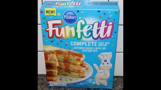 Making Pancakes from Pillsbury Funfetti Complete Buttermilk Pancake Mix with Candy Bits