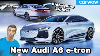 New Audi A6 e-tron - you can play video games using its headlights!?!