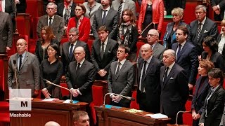 After moment of silence, politicians sing French national anthem to honor attack victims | Mashable
