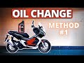 FILTER SIDE Drain Method - Change Motor Oil (Honda ADV 150)