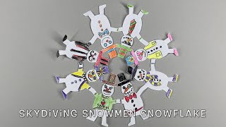 How to Create a Skydiving Snowmen Snowflake for Kids