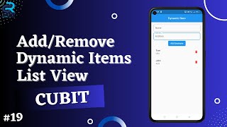 #19 || Add/Remove Dynamic Items From ListView In Flutter with Cubit || Flutter Bloc & Cubit Tutorial