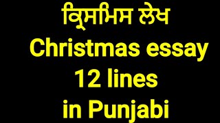 ਕ੍ਰਿਸਮਸ ਲੇਖ#12 lines on Christmas in Punjabi#12 lines essay on Christmas in Punjabi#ਕ੍ਰਿਸਮਿਸ essay#