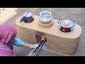 How to make multiple Clay Stove । Primitive Technology of Outdoor Chulha ।Village stove making#viral