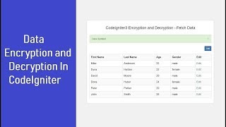 Encrypt Decrypt in Codeigniter - Fetch Data