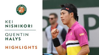 Kei Nishikori vs Quentin Halys - Round 1 Highlights | Roland-Garros 2019