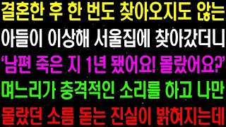 실화사연- 결혼한 후 한번도 찾아오지 않는 아들이 이상해 서울 집에 찾아갔더니 며느리가 충격적인 사실을 알려주는데../ 라디오사연/ 썰사연/사이다사연/감동사연