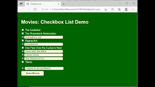 HTML CSS JavaScript Demo: Checkboxes -- Version 1