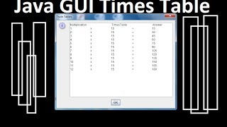 Java Multiplication Times Table - GUI Tutorial