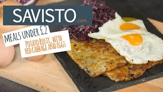 Savisto Meals Under £2: Potato Rosti, Red Cabbage, and Eggs Recipe