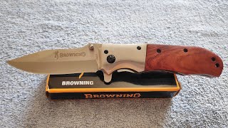 Browning DA51 Folding Knife Fake - Unboxing \u0026 Paper Cut Test