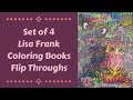 Set of 4 Lisa Frank Coloring Books - Flip Throughs