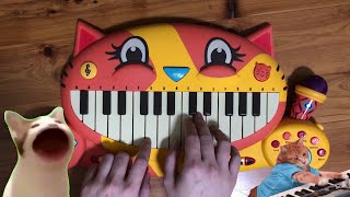Pop Cat popping to Keyboard Cat played on a Cat Piano