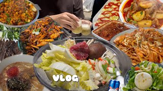 Sub) 신혼부부 vlog | 일주일 3만원대로 밥해먹고 포항까지 다녀온 일주일🌊 소불고기버섯전골,닭볶음탕,치킨파스타,부라타치즈샐러드,오징어김치전,달걀말이,베테랑칼국수