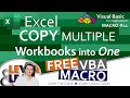 Excel Copy Multiple Workbooks into One | VBA Macro #11