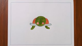 How to draw a Tortoise or Turtle Step by Step | animal drawing for kids | Animal drawing tutorial