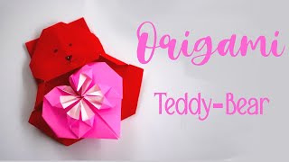 How to Make a Cute Origami Teddy Bear and Heart | Valentine's Day