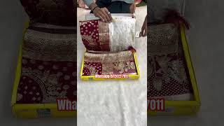 A very beautiful pure satin silk white and maroon colour Sarees #trending #youtube #instagram #new