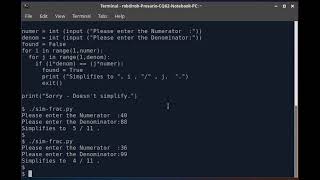 Python Program to Simplify Fractions.
