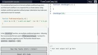 Lesson 111 | Basic JavaScript | Use Multiple Conditional (Ternary) Operators