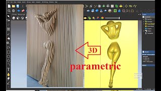 #parametric  3D wall DESIGN IN #artcam 2018 Tutorial in Hindi #3d LADY GOING IN WALL #human Figure