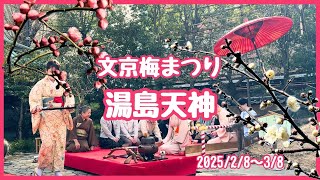 【湯島天神】文京梅まつり2025。2025/2/8〜3/8。土日祝日には楽しい催しがいっぱい！