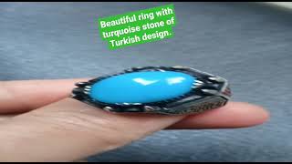 Top quality Turkish Ring available#Beautiful#ring#with #turquoise#stone#of #Turkish #design #silver