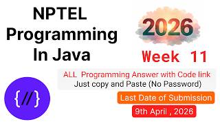 NPTEL Programming in Java Week 11🔥 All Programming Solutions + Code Link (2026)